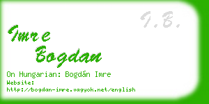 imre bogdan business card